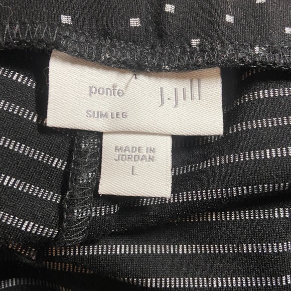 J Jill black polka dots Pants sz L - Picture 5 of 7